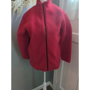 Norton Studio Petite Womens Cardigan Size PS Red Black Long Sleeve Gathered Oute